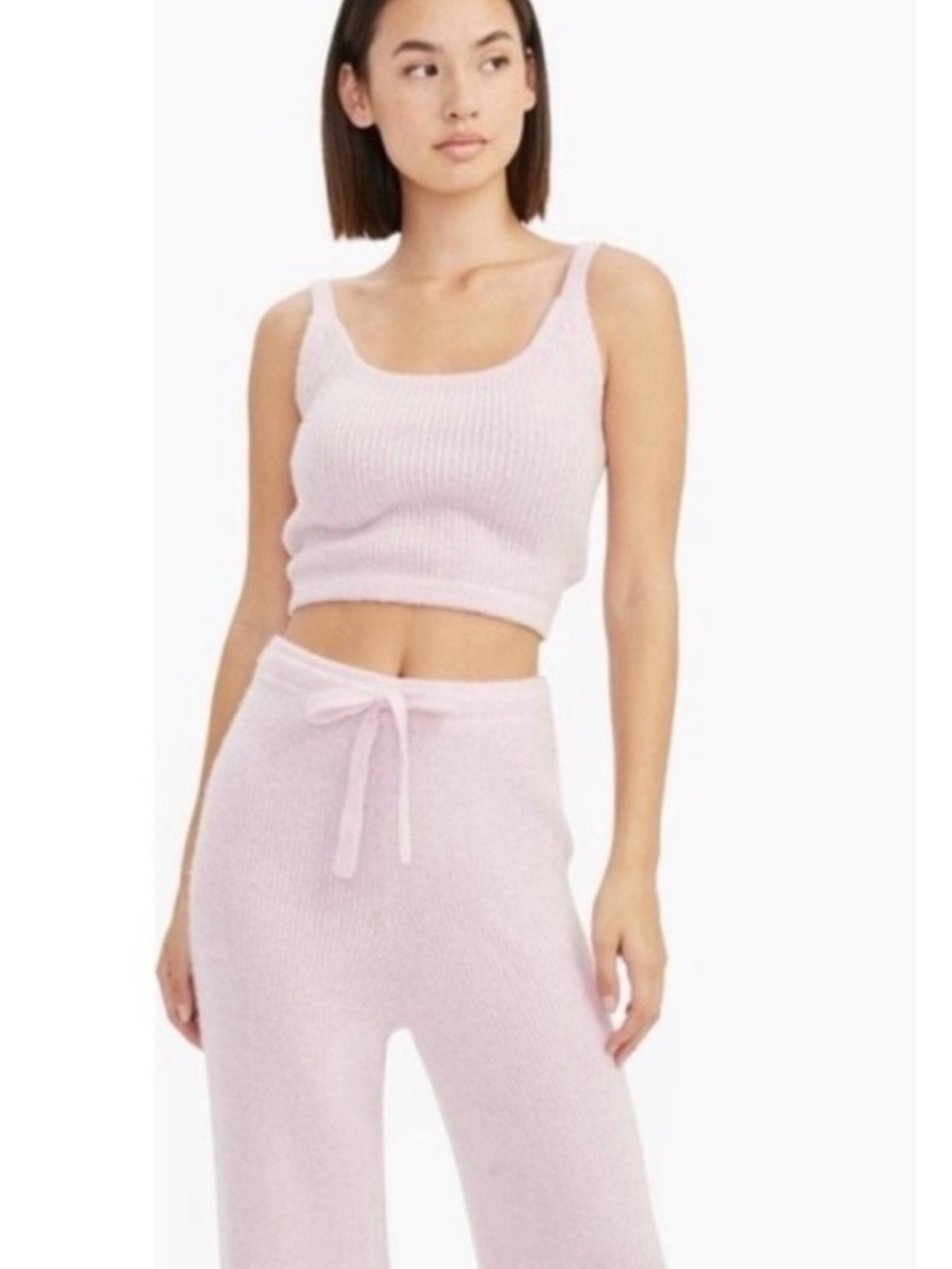 NAADAM Light Pink Ribbed Crop Tank